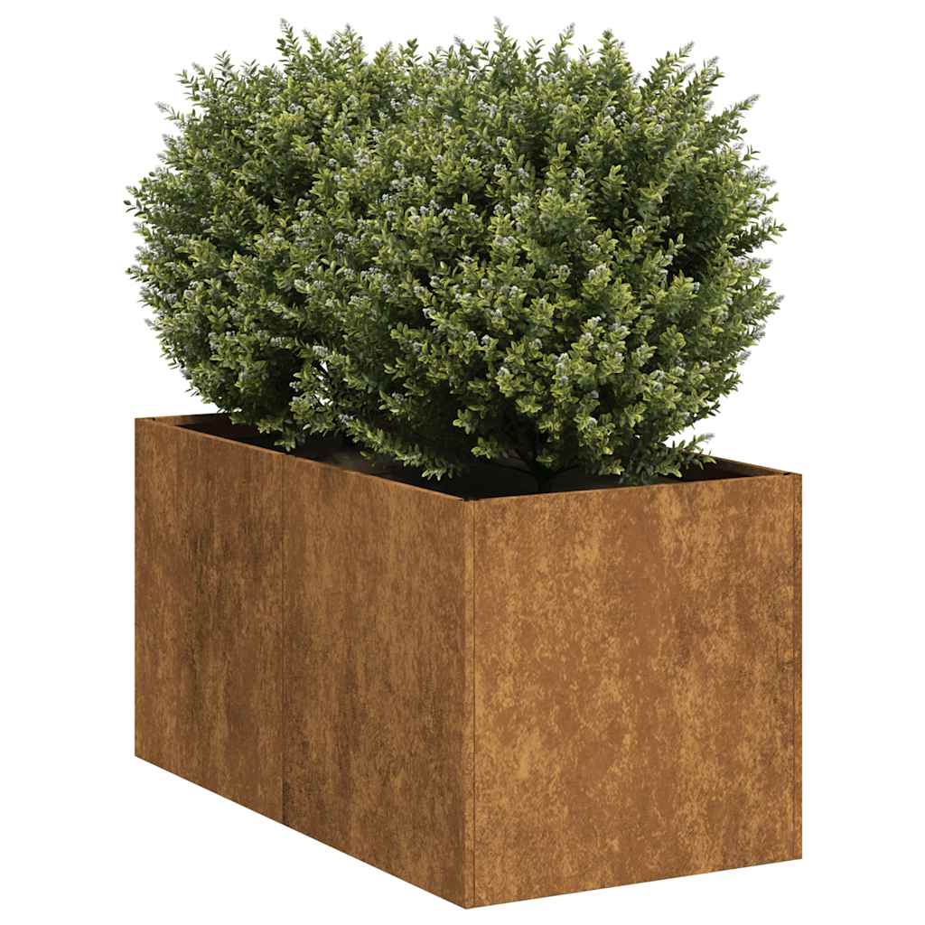 Utendørs Blomsterpotte Metall rust 40x80x40 cm forvitringsstål