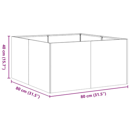 Plantekasse antrasitt 80x80x40 cm kaldvalset stål