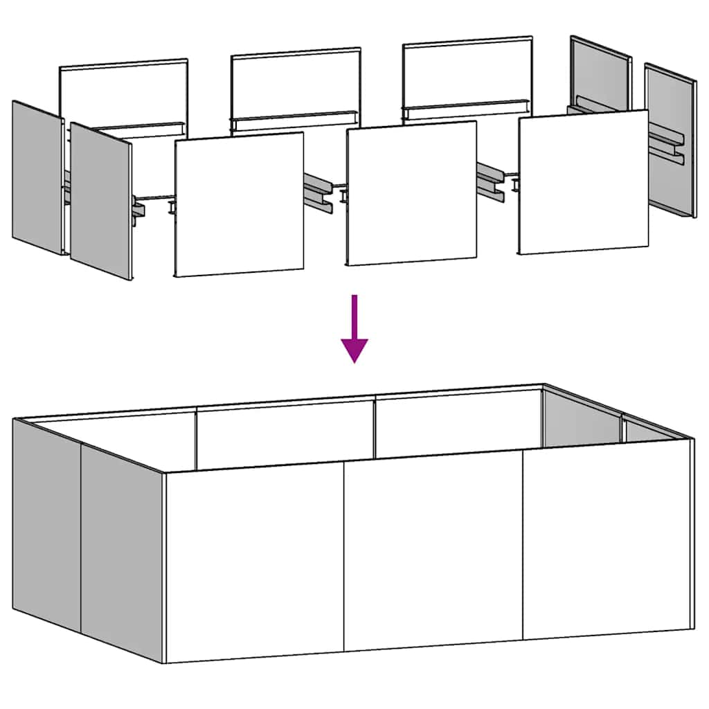 Plantekasse antrasitt 120x80x40 cm stål