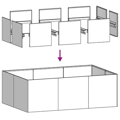 Plantekasse antrasitt 120x80x40 cm stål