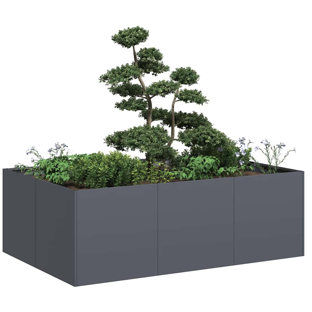 Plantekasse antrasitt 120x80x40 cm stål