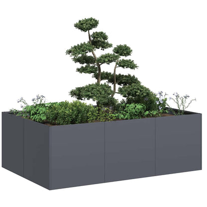 Plantekasse antrasitt 120x80x40 cm stål