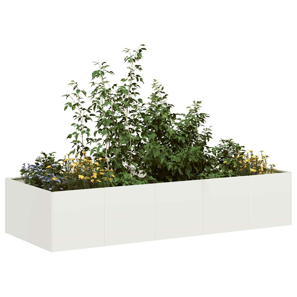 Plantekasse hvit 200x80x40 cm stål