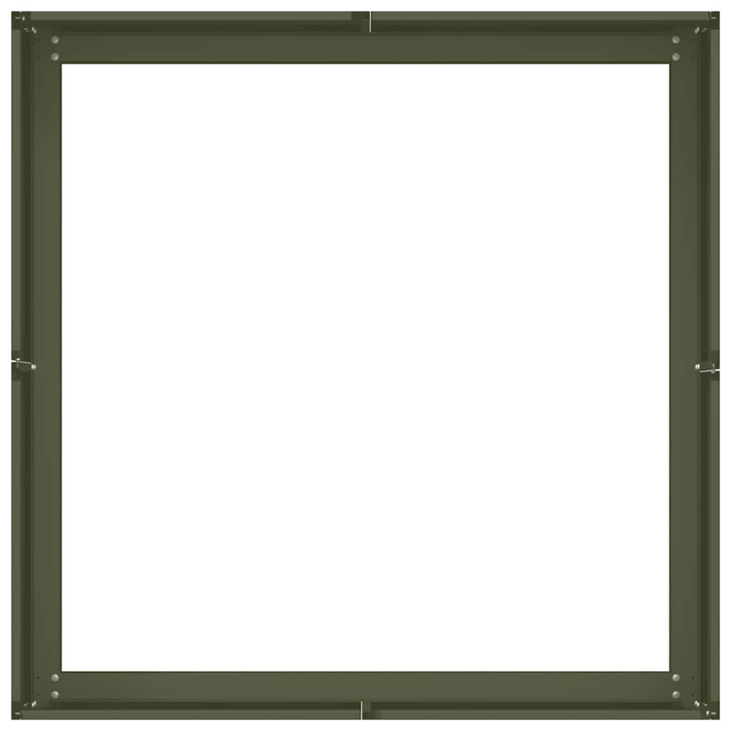 Plantekasse olivengrønn 80x80x30 cm stål