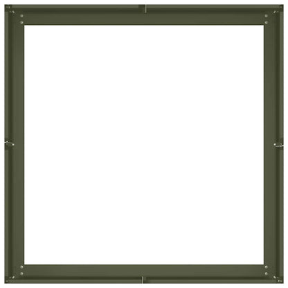 Plantekasse olivengrønn 80x80x30 cm stål