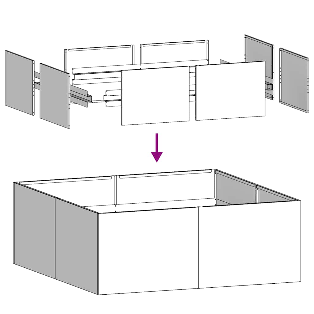 Plantekasse olivengrønn 80x80x30 cm stål