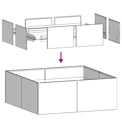 Plantekasse olivengrønn 80x80x30 cm stål