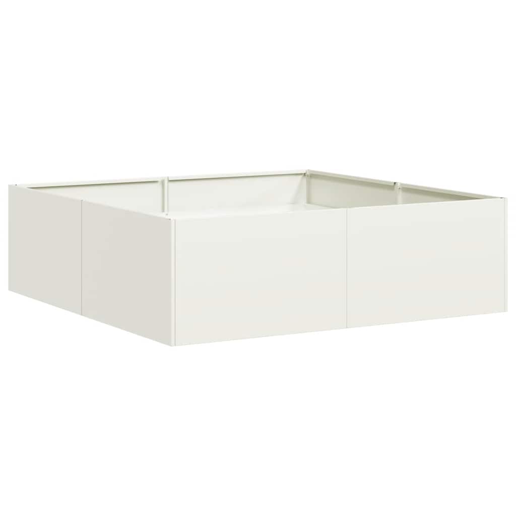 Plantekasse hvit 100x100x30 cm stål