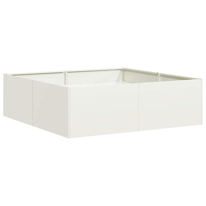 Plantekasse hvit 100x100x30 cm stål