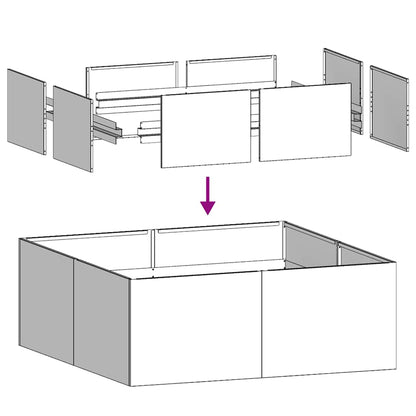 Plantekasse hvit 100x100x30 cm stål