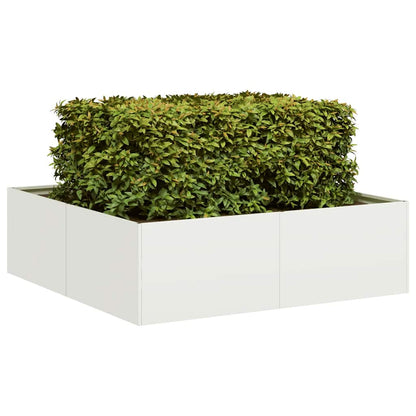 Plantekasse hvit 100x100x30 cm stål
