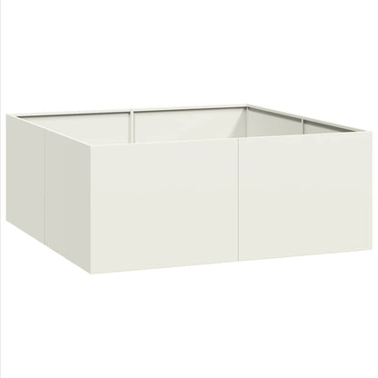 Plantekasse hvit 100x100x40 cm stål