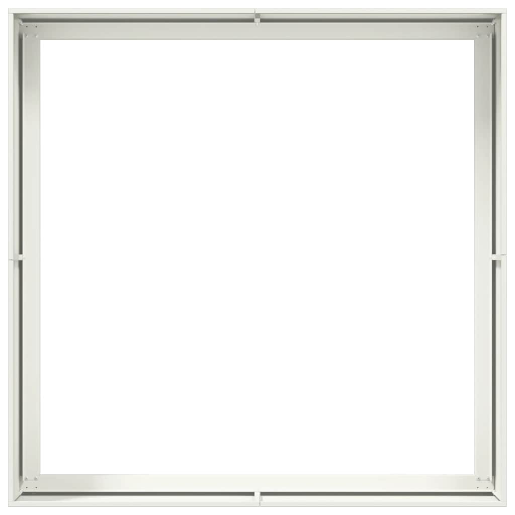 Plantekasse hvit 100x100x40 cm stål