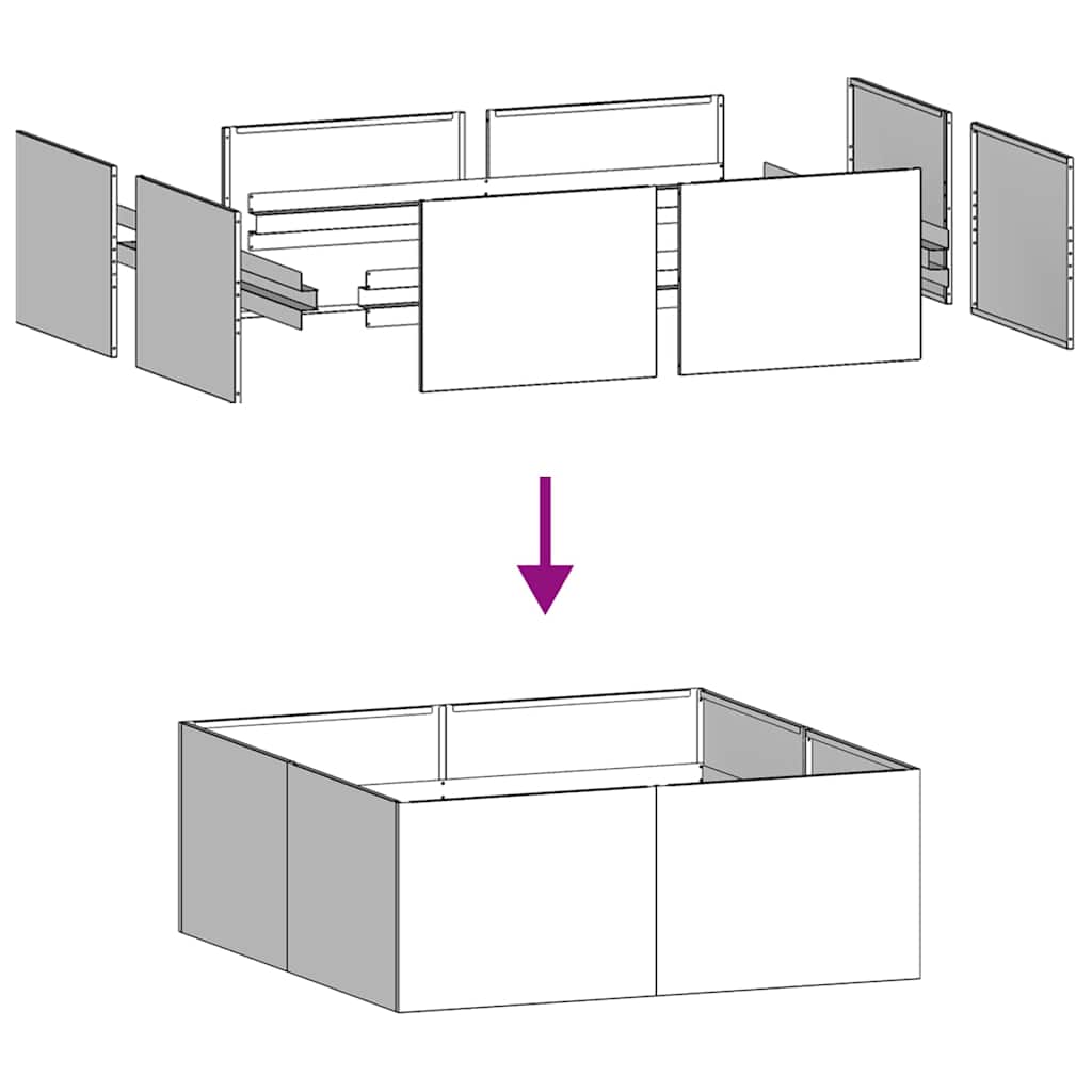 Plantekasse hvit 100x100x40 cm stål