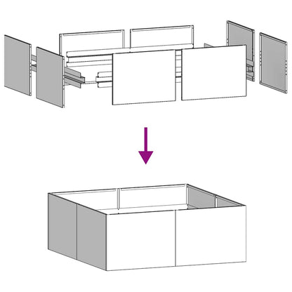 Plantekasse hvit 100x100x40 cm stål