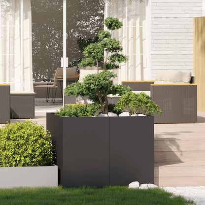 Plantekasse svart 100x100x80 cm stål