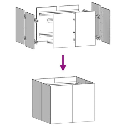 Plantekasse svart 100x100x80 cm stål