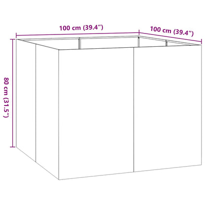 Plantekasse svart 100x100x80 cm stål
