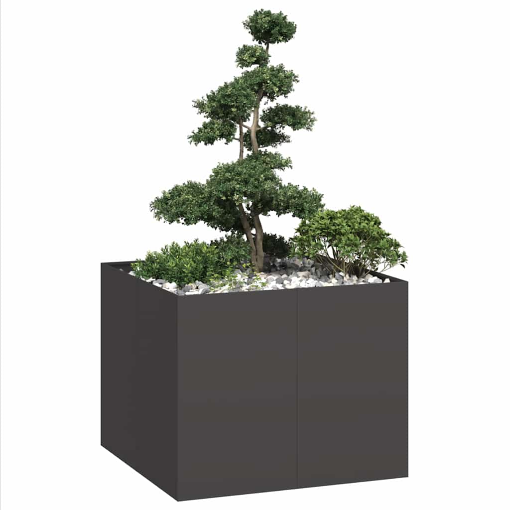 Plantekasse svart 100x100x80 cm stål