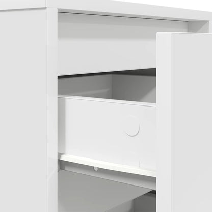 Nattbord Sengbord Hvit med LED-lys 38x34x50 cm