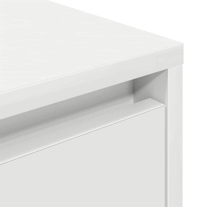 Nattbord Sengbord Hvit med LED-lys 38x34x50 cm