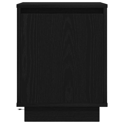 Nattbord Sengbord Svart med LED-lys 38x34x50 cm