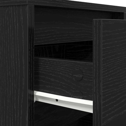 Nattbord Sengbord Svart med LED-lys 38x34x50 cm
