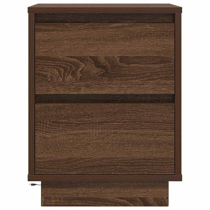 Nattbord Sengbord Brun Eik med LED 38x34x50 cm