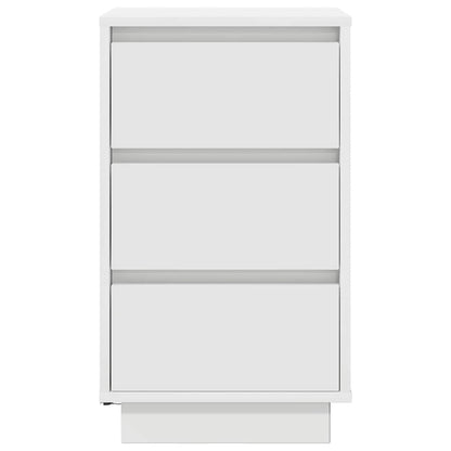 Nattbord Sengbord Hvit med LED-lys 38x34x65 cm