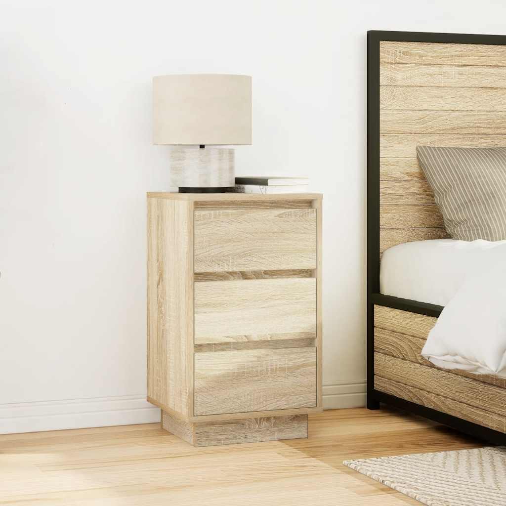 Nattbord Sengbord Sonoma Eik LED 38x34x65 cm