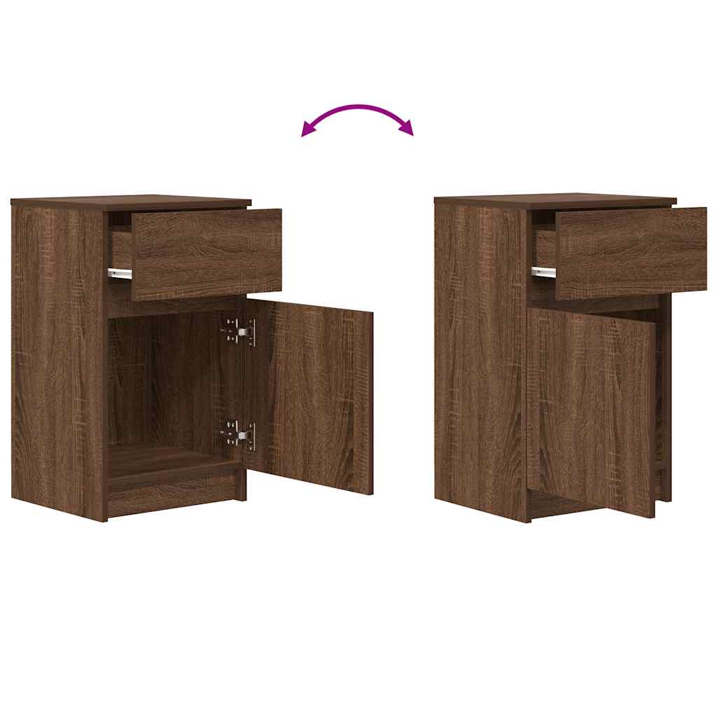 Nattbord Sengbord Brun Eik 39x35x65 cm