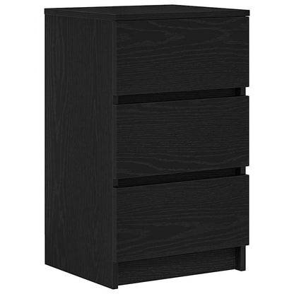 Nattbord Sengbord Svart med 3 skuffer 39x35x65 cm