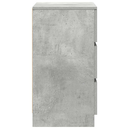 Nattbord Sengbord Betonggrå med 3 skuffer 39x35x65 cm