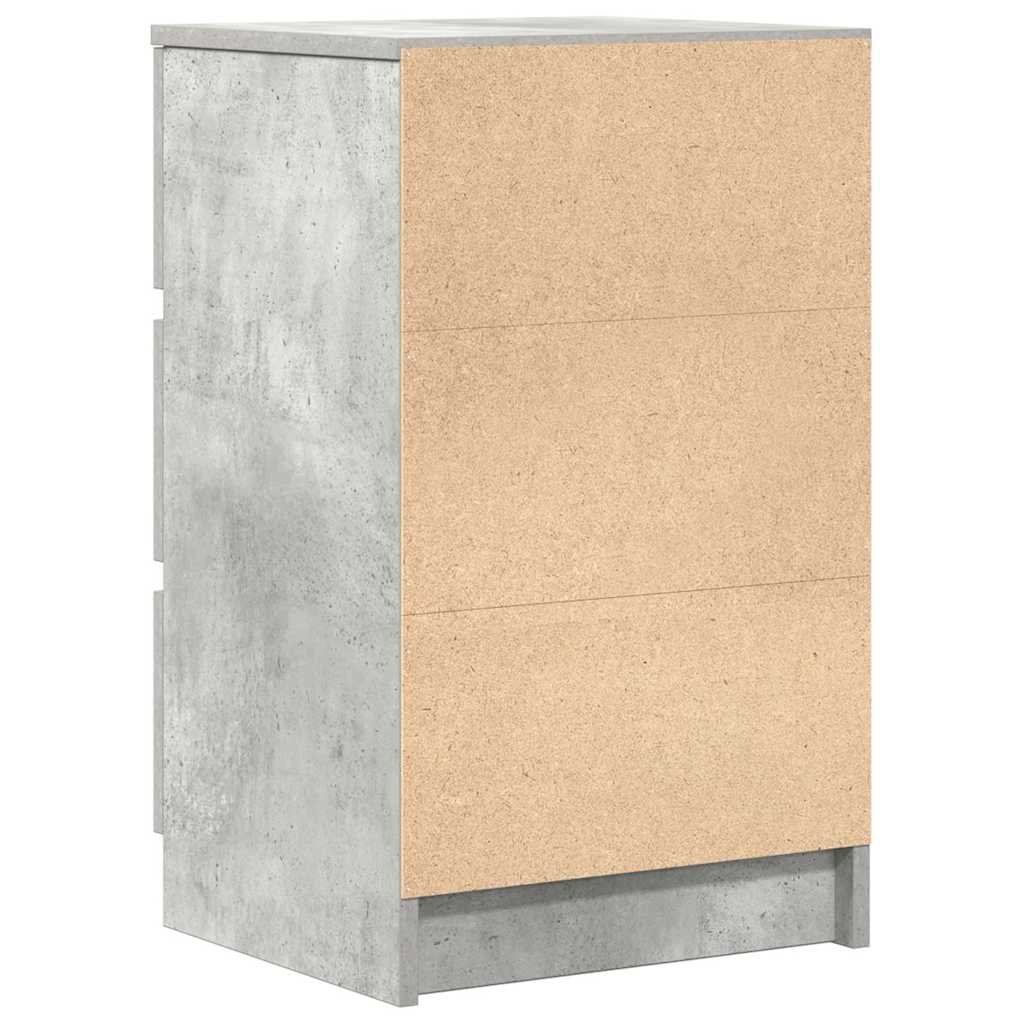 Nattbord Sengbord Betonggrå med 3 skuffer 39x35x65 cm