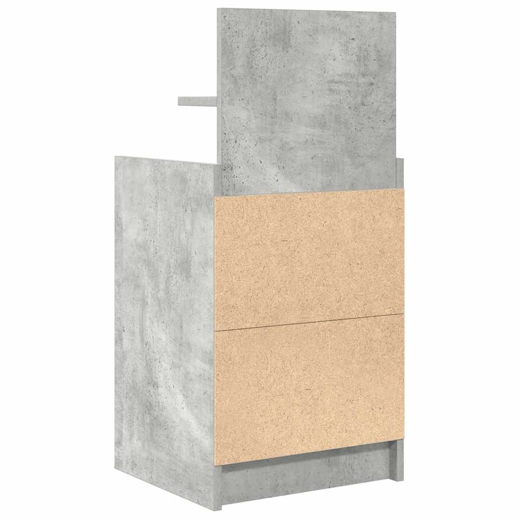 Nattbord Sengbord Betonggrå med 2 skuffer 38x34x80 cm