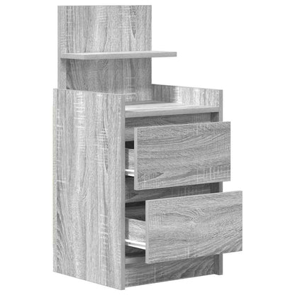 Nattbord Sengbord Sonoma Grå med 2 skuffer 38x34x80 cm