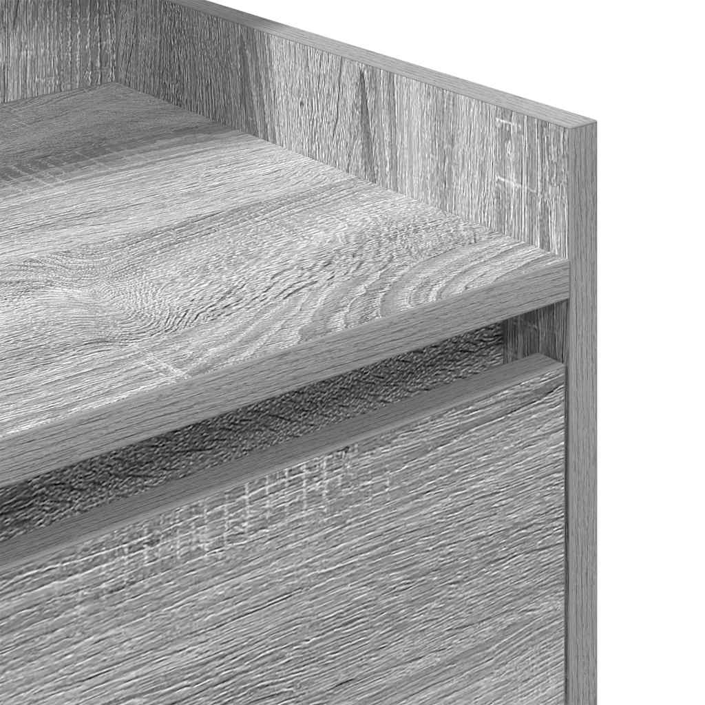 Nattbord Sengbord Sonoma Grå med 2 skuffer 38x34x80 cm