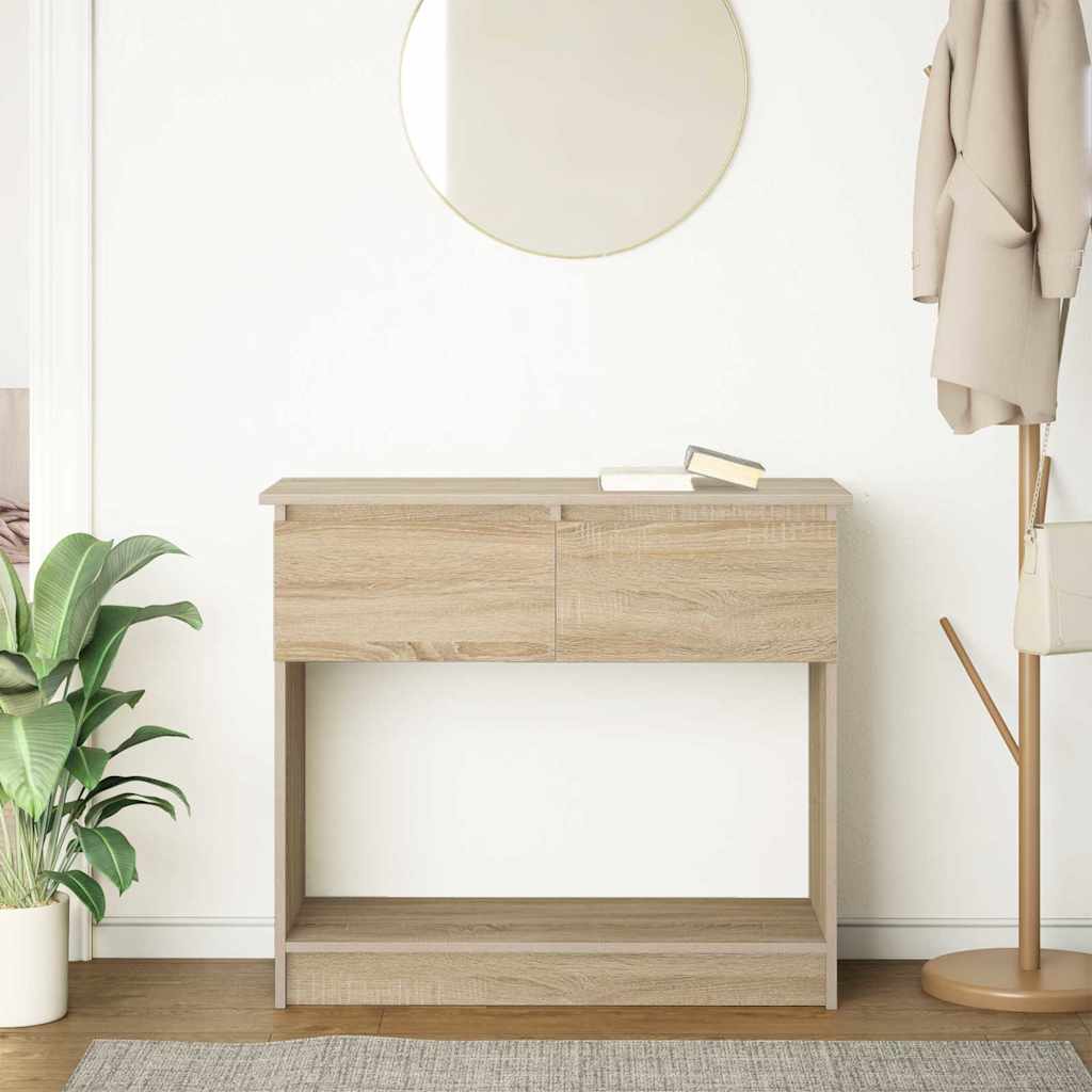 Avlastningsbord Konsollbord Sonoma Eik med skuffer 85,5x38,5x74,5 cm
