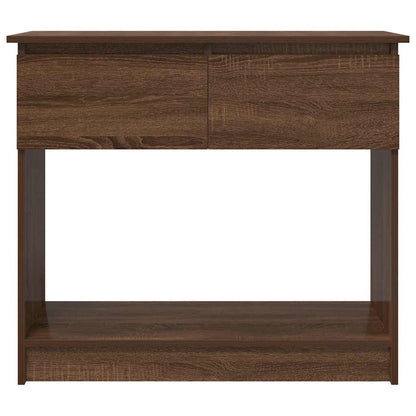 Avlastningsbord Konsollbord Brun Eik med skuffer 85,5x38,5x74,5 cm