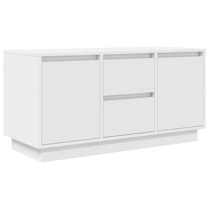 TV-Møbel Hvit TV-benk med LED-lys 100x41x50 cm