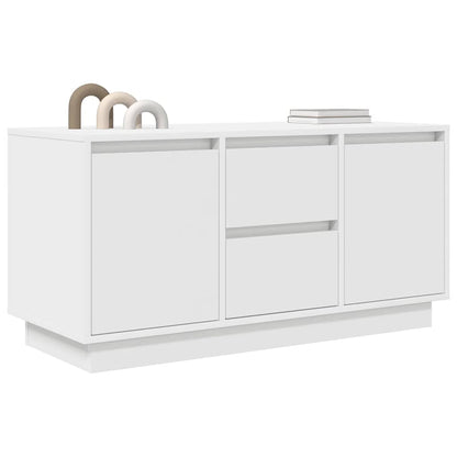 TV-Møbel Hvit TV-benk med LED-lys 100x41x50 cm
