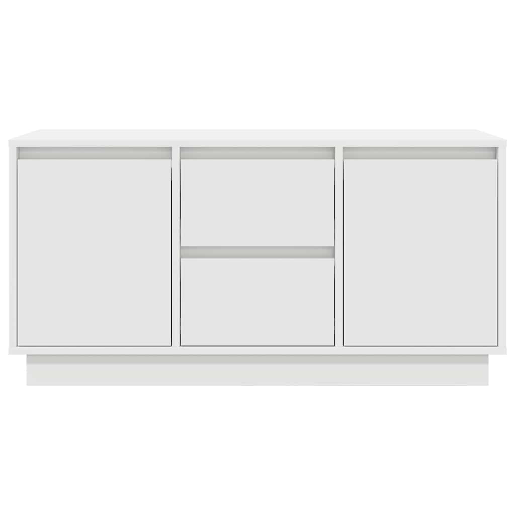 TV-Møbel Hvit TV-benk med LED-lys 100x41x50 cm