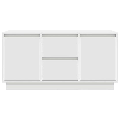 TV-Møbel Hvit TV-benk med LED-lys 100x41x50 cm