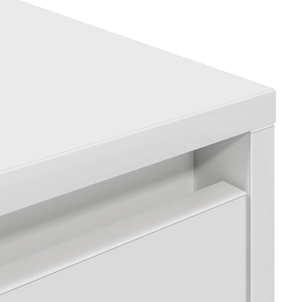 TV-Møbel Hvit TV-benk med LED-lys 100x41x50 cm
