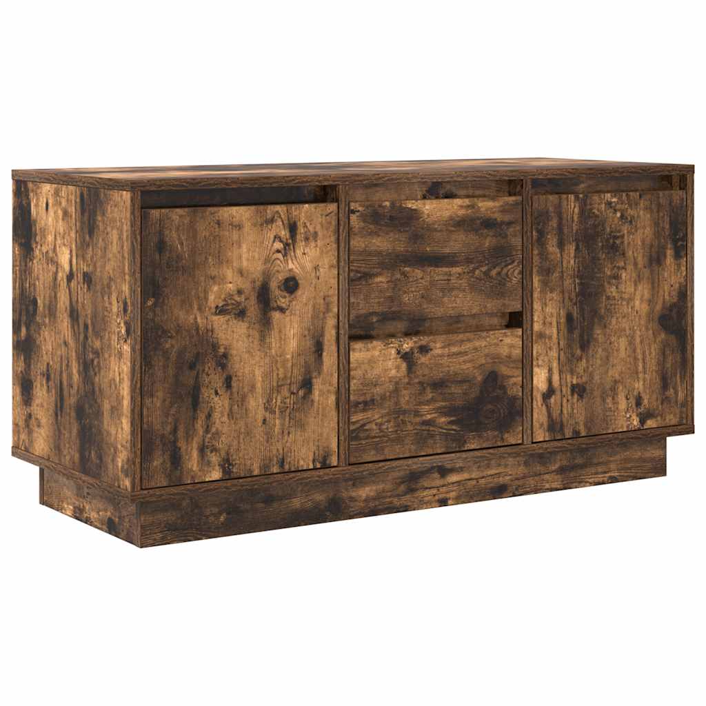 TV-Møbel Røkt EikTV-benk med LED-lys 100x41x50 cm