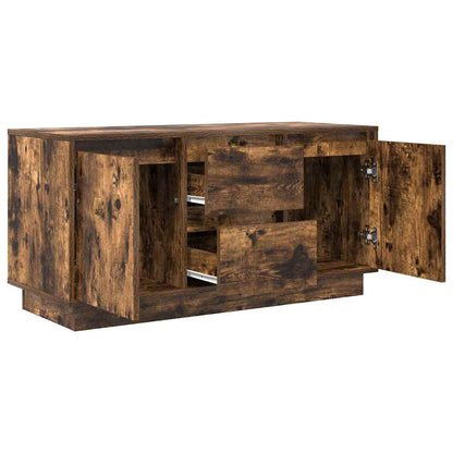 TV-Møbel Røkt EikTV-benk med LED-lys 100x41x50 cm