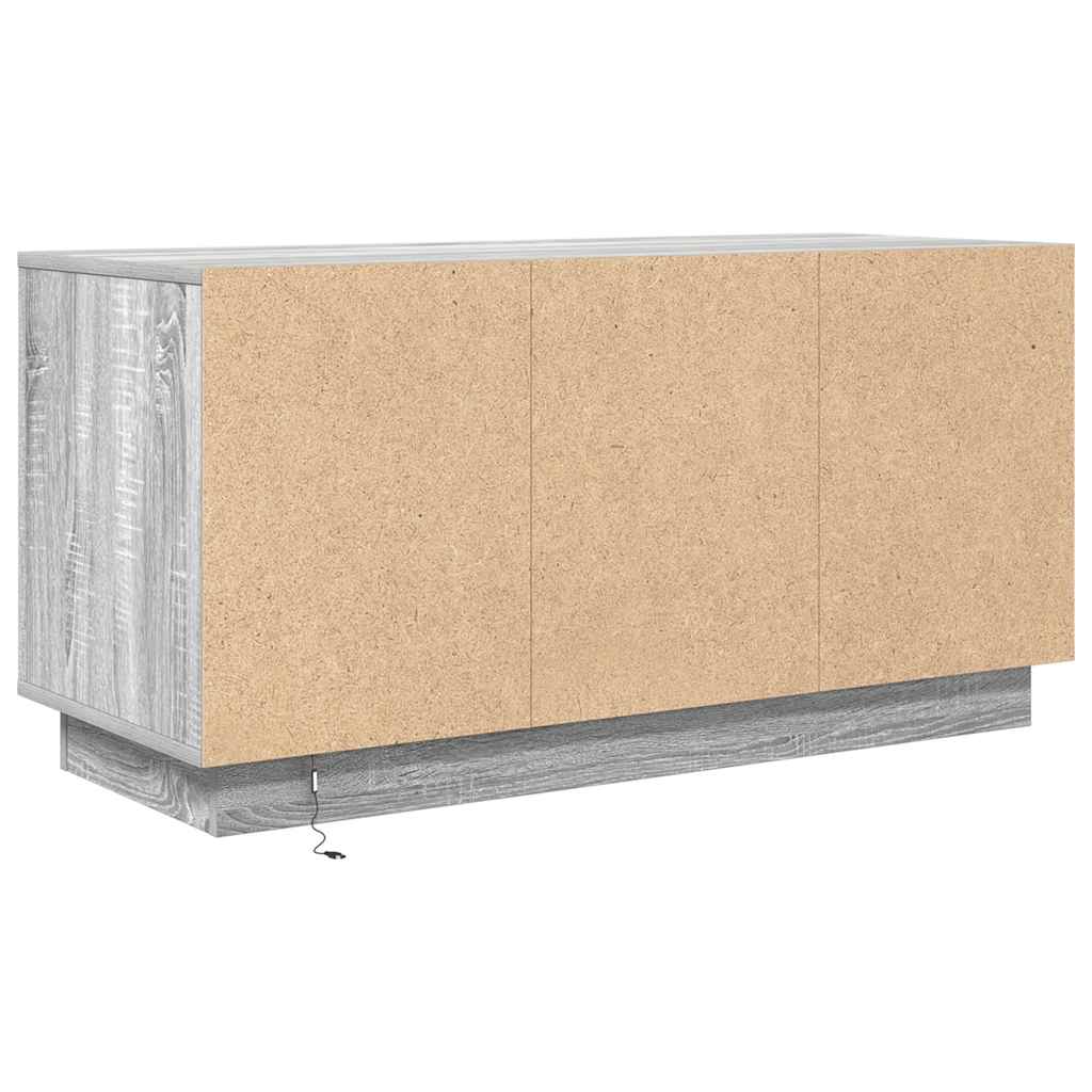 TV-Møbel Sonoma Grå TV-benk med LED-lys 100x41x50 cm