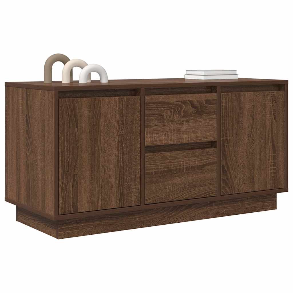 TV-Møbel Brun Eik TV-benk med LED-lys 100x41x50 cm