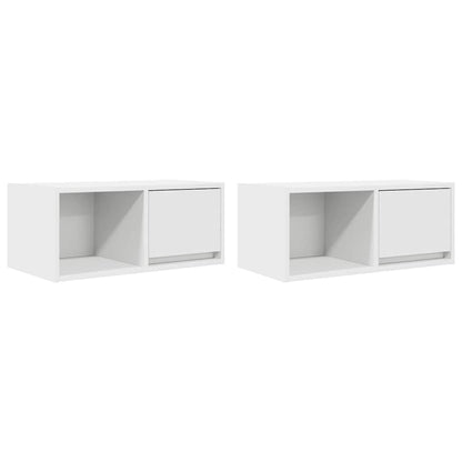 TV-Møbel Hvit Tv-benker 2 stk 60x31x25,5 cm