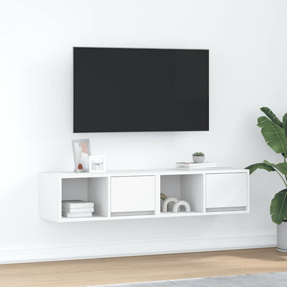 TV-Møbel Hvit Tv-benker 2 stk 60x31x25,5 cm